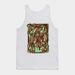 Pink and Mint Color Abstract Wave of Thoughts No 4 Tank Top